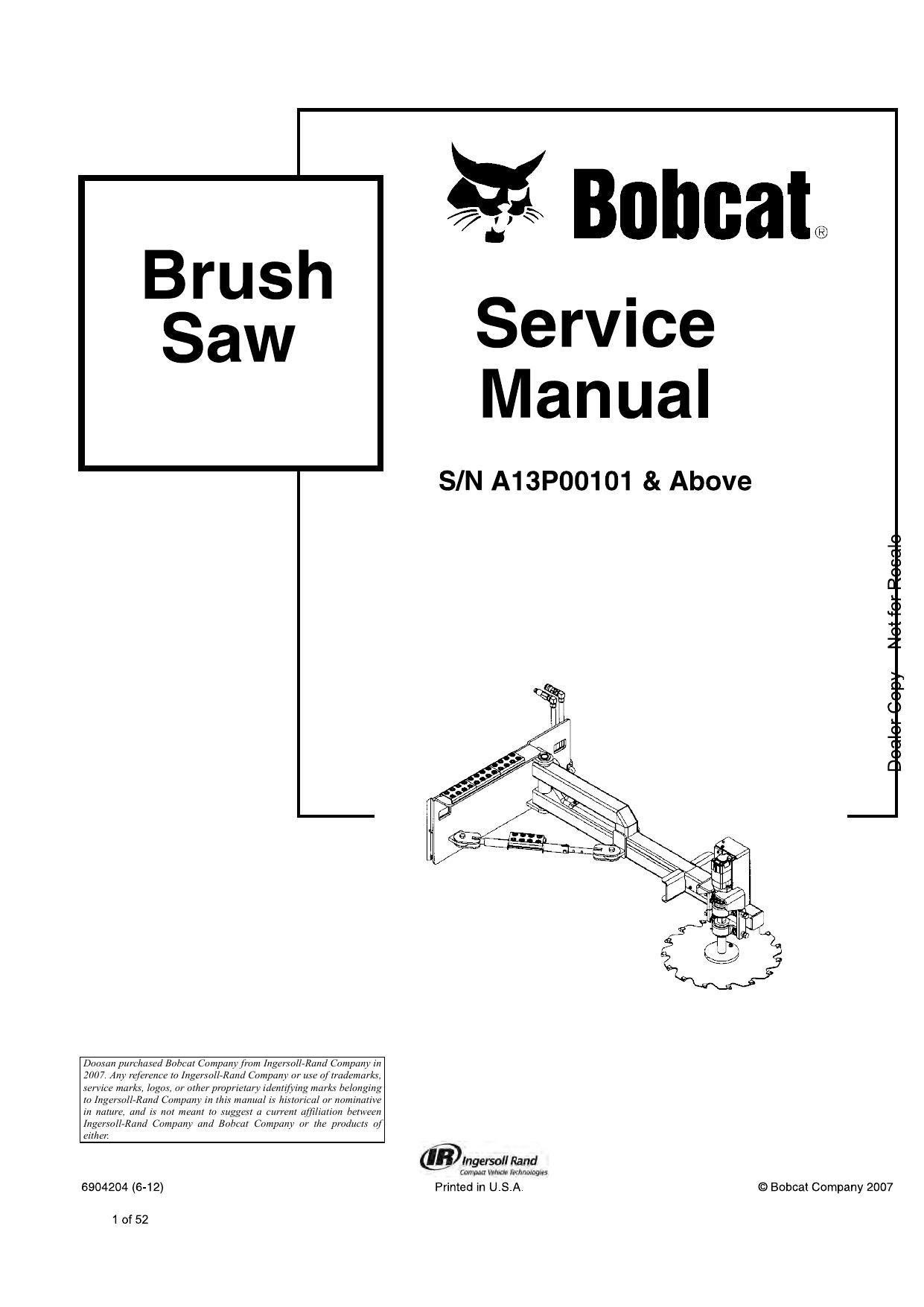 Brush Saw Service Manual Bobcat